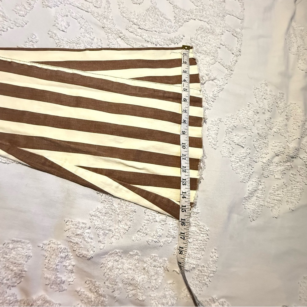 Chic Striped Flare Pants in Brown and White Size S - Picture 10 of 11